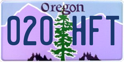 OR license plate 020HFT