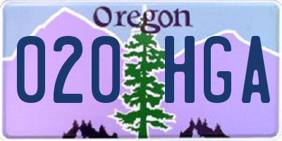 OR license plate 020HGA