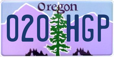 OR license plate 020HGP