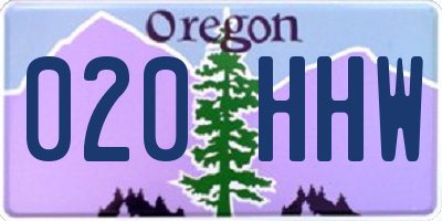 OR license plate 020HHW