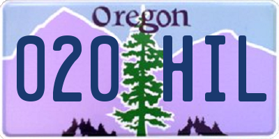 OR license plate 020HIL