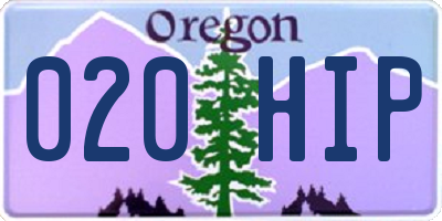 OR license plate 020HIP