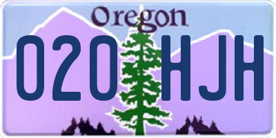 OR license plate 020HJH