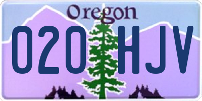 OR license plate 020HJV
