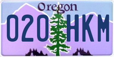 OR license plate 020HKM