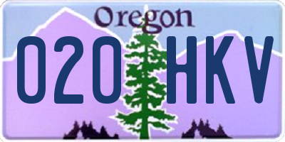 OR license plate 020HKV