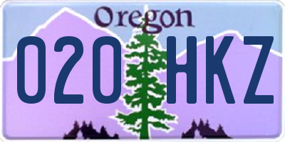 OR license plate 020HKZ