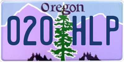 OR license plate 020HLP