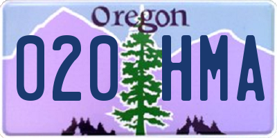 OR license plate 020HMA