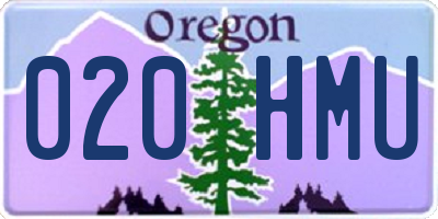 OR license plate 020HMU