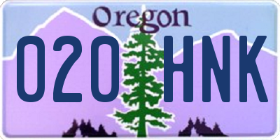 OR license plate 020HNK