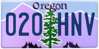 OR license plate 020HNV