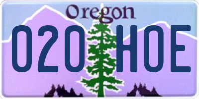 OR license plate 020HOE