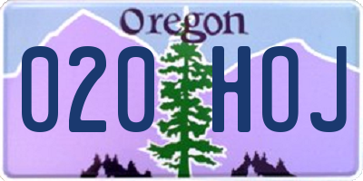 OR license plate 020HOJ