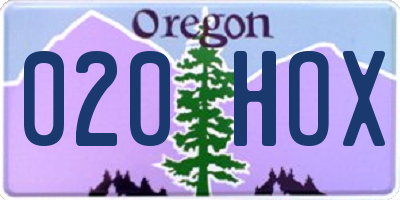 OR license plate 020HOX