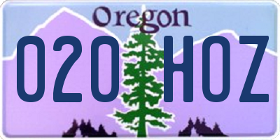 OR license plate 020HOZ