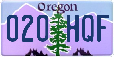 OR license plate 020HQF