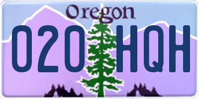 OR license plate 020HQH