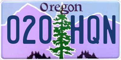 OR license plate 020HQN
