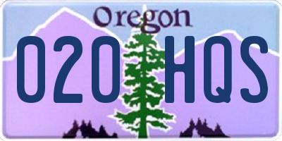 OR license plate 020HQS