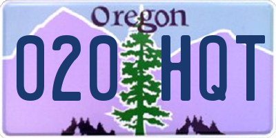 OR license plate 020HQT