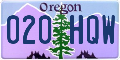 OR license plate 020HQW