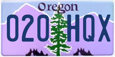 OR license plate 020HQX