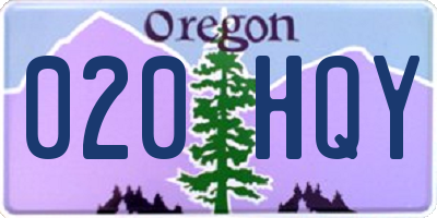 OR license plate 020HQY