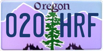 OR license plate 020HRF