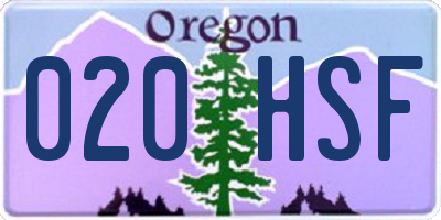 OR license plate 020HSF