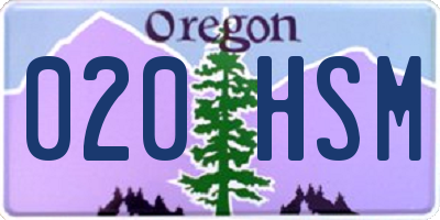 OR license plate 020HSM