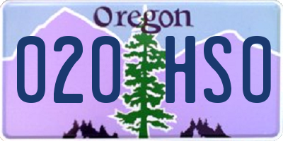 OR license plate 020HSO
