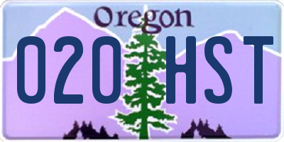 OR license plate 020HST