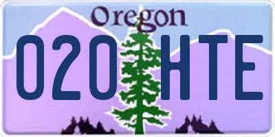 OR license plate 020HTE
