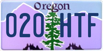 OR license plate 020HTF