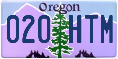 OR license plate 020HTM
