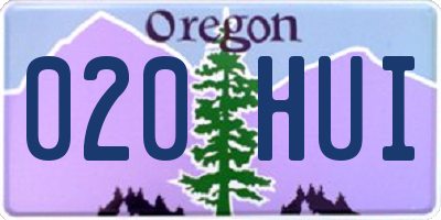 OR license plate 020HUI