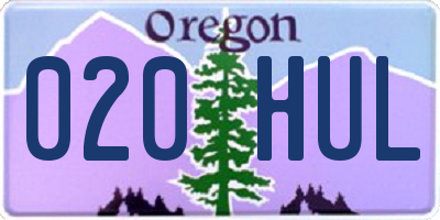 OR license plate 020HUL
