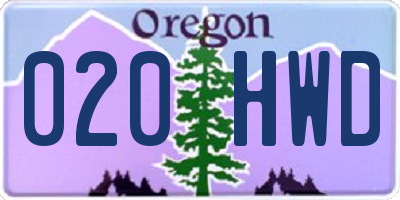 OR license plate 020HWD