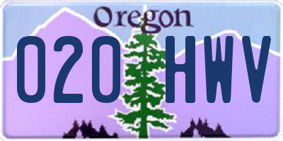 OR license plate 020HWV
