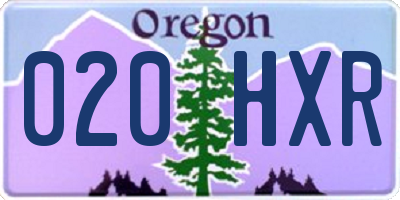 OR license plate 020HXR