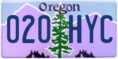 OR license plate 020HYC