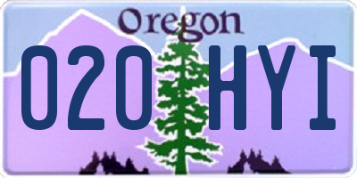 OR license plate 020HYI
