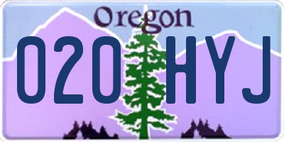 OR license plate 020HYJ