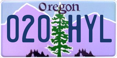 OR license plate 020HYL