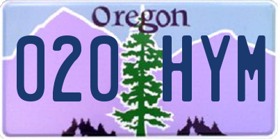 OR license plate 020HYM