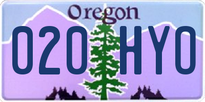 OR license plate 020HYO