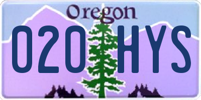 OR license plate 020HYS