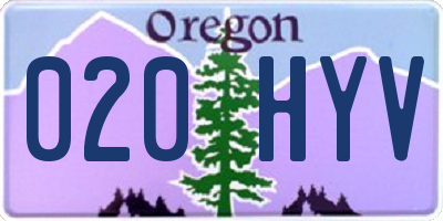 OR license plate 020HYV