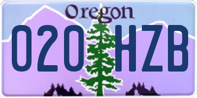 OR license plate 020HZB